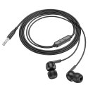 Słuchawki przewodowe douszne Jack 3,5 mm Hoco M124 czarne