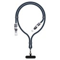 Kabel Dudao L20Max 65W 4w1 ze smyczą USB-C do USB-C z adapterami Lightning i USB-A - niebieski