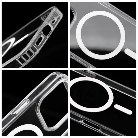Etui na iPhone 11 Drop Glue Colorful Ring Mag Cover zgodne z MagSafe białe