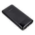 Powerbank PD3.0 3A 22,5W 20000 mAh z wbudowanymi kablami USB A / USB C / Lightning / Micro USB Charmast W2089 czarny 0INT