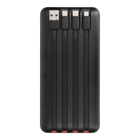 Powerbank PD3.0 3A 22,5W 20000 mAh z wbudowanymi kablami USB A / USB C / Lightning / Micro USB Charmast W2089 czarny 0INT