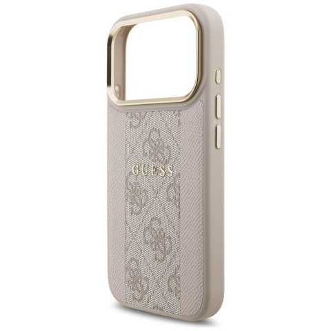 GUESS futerał do IPHONE 17 Pro kompatybilny z MagSafe GUHMP17LPG4SEMCP (PU W/ 4G PU Stripe) różowy