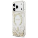 GUESS futerał do IPHONE 17 Pro kompatybilny z MagSafe GUHMP17LRGRGED (Resin Bottom Glitter) złoty