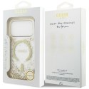 GUESS futerał do IPHONE 17 Pro kompatybilny z MagSafe GUHMP17LRGRGED (Resin Bottom Glitter) złoty