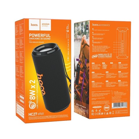 Głośnik bezprzewodowy 2 x 8W 2h Hoco HC27 czarny