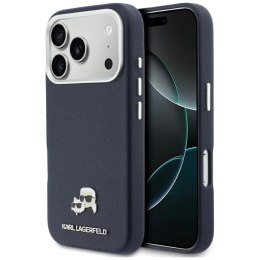 KARL LAGERFELD futerał do IPHONE 17 Pro kompatybilny z MagSafe KLHMP17L6PFKCLB (PU FW W/ K&C Head Pin) niebieski