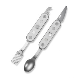 Niezbędnik Civivi Partake 4-in-1 Multi-Tool, Knife, Fork, Spoon, Can Opener, Silver Aluminium, Satin Stainless Steel (C24032C-3)