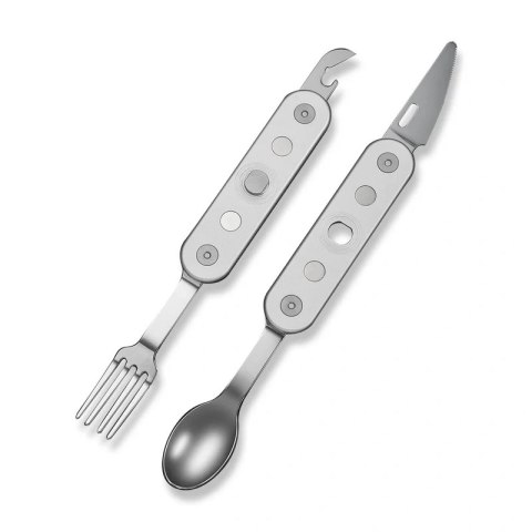 Niezbędnik Civivi Partake 4-in-1 Multi-Tool, Knife, Fork, Spoon, Can Opener, Silver Aluminium, Satin Stainless Steel (C24032C-3)