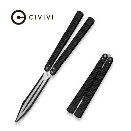 Nóż treningowy motylek Civivi Dracolisk Black Aluminium, Black Stonewashed / Satin 9Cr18MoV (C25028-1)