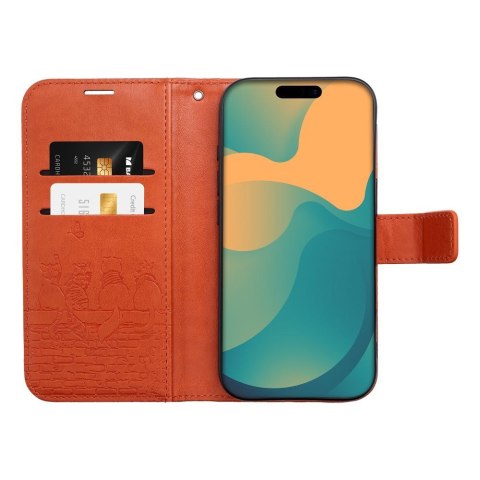 Etui z klapką na iPhone 17 / 18 Mezzo Book koty brązowe