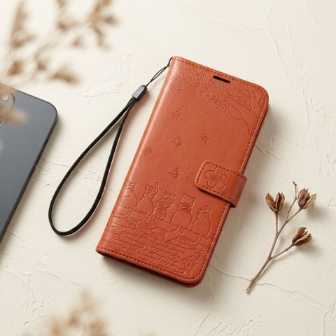 Etui z klapką na iPhone 17 / 18 Mezzo Book koty brązowe