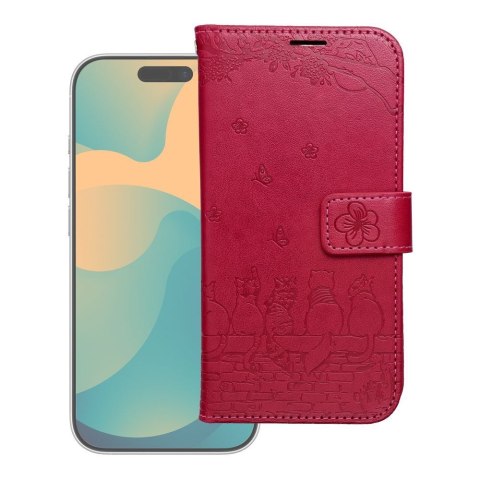 Etui z klapką na iPhone 17 / 18 Mezzo Book koty czerwone