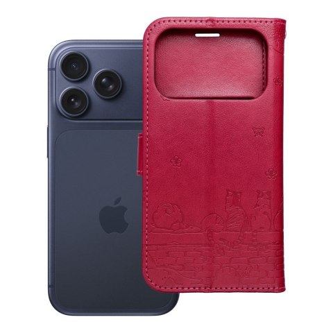 Etui z klapką na iPhone 17 / 18 Mezzo Book koty czerwone