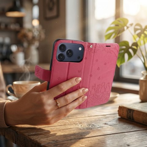 Etui z klapką na iPhone 17 / 18 Mezzo Book koty czerwone