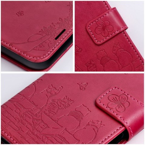 Etui z klapką na iPhone 17 / 18 Mezzo Book koty czerwone