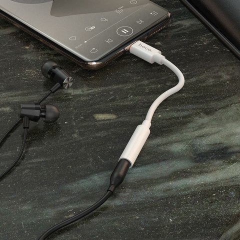 Adapter AUX USB C do Jack 3,5 mm Hoco LS30 biały