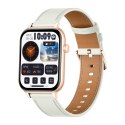 Smartwatch COLMI C28 Złoty + biały skórzany pasek