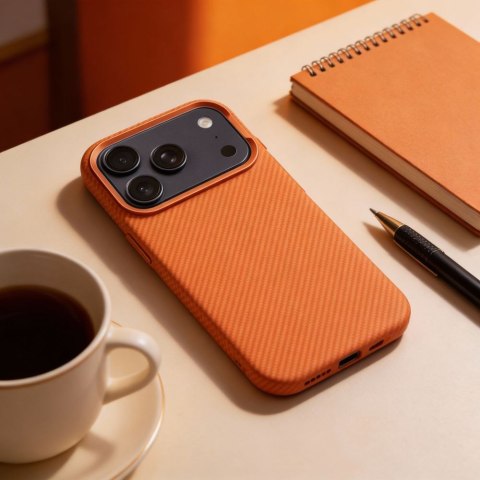 Etui na iPhone 16 PRO K-Look zgodne z MagSafe pomarańczowe
