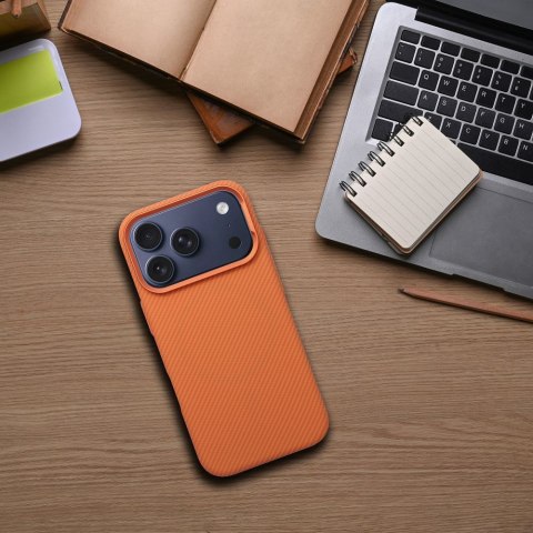 Etui na iPhone 16e (SE4 2025) / 17e K-Look zgodne z MagSafe pomarańczowe