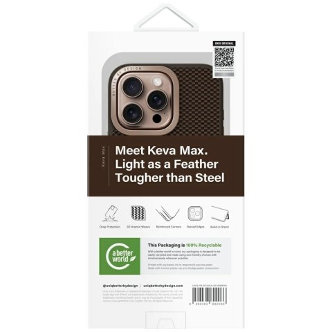Etui UNIQ Keva Max Magclick Charging Camera Stand na iPhone 16 Pro - brązowe
