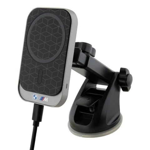 Uchwyt na telefon do samochodu indukcyjny BMW zgodny z MagSafe 15W do szyby / deski / kratki M Edition BMMWCCMPGPK czarny