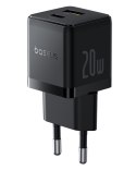 Baseus Palm Szybka Ładowarka Sieciowa 20W USB-C USB-A EU Czarny
