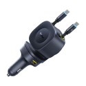 Baseus PrimeTrip VR2 Max 100W ładowarka samochodowa z chowanym kablem 3 x usb-c 1 x usb czarna