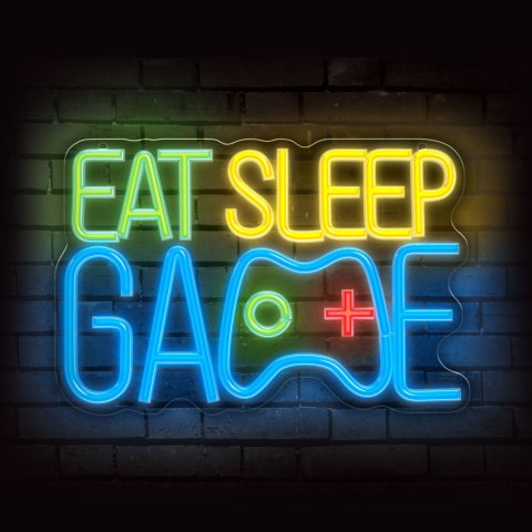 Forever Light Neon PLEXI LED EAT SLEEP GAME multikolor FPNE33