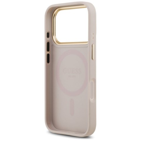 GUESS futerał do IPHONE 17 Pro kompatybilny z MagSafe GUHMP17LP4MSEGCP (PU 4G W/ Classic) różowy