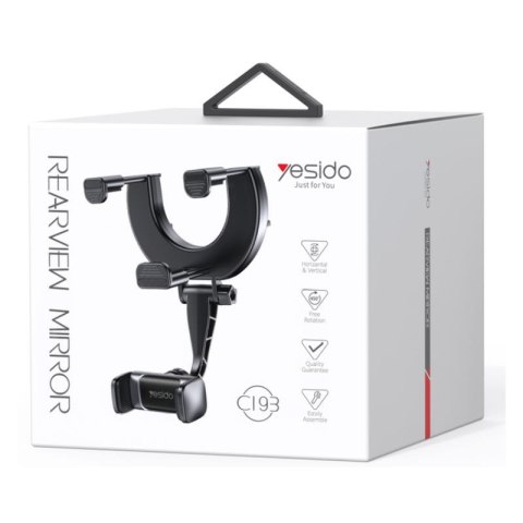Yesido Uchwyt Samochodowy C193 na Lusterko Wsteczne, BLACK / CZARNY
