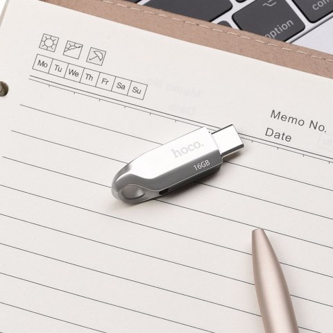 Pendrive 16GB USB 3.0 (USB A + USB C) Hoco UD8 nikiel