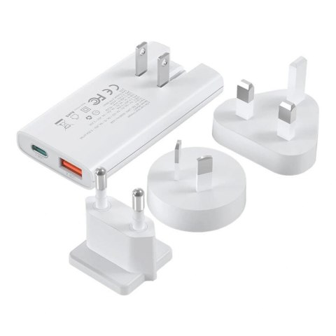 Ładowarka sieciowa Choetech PD6011 65 W GaN Ultra USB-C + USB-A - biała