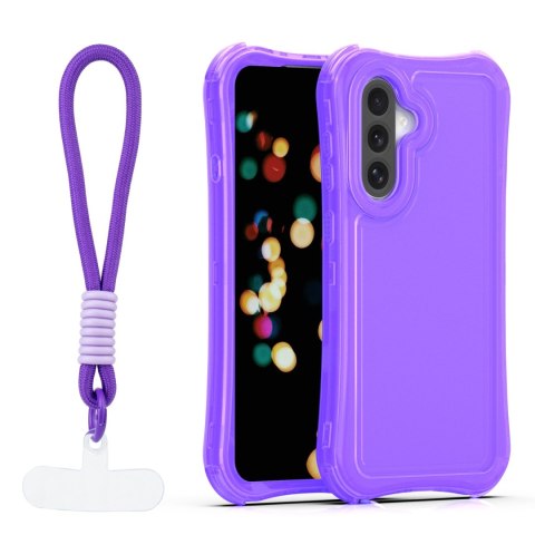 Nakładka SafePop ze smyczą do Samsung Galaxy A36 5G / A56 5G / A37 5G fioletowa