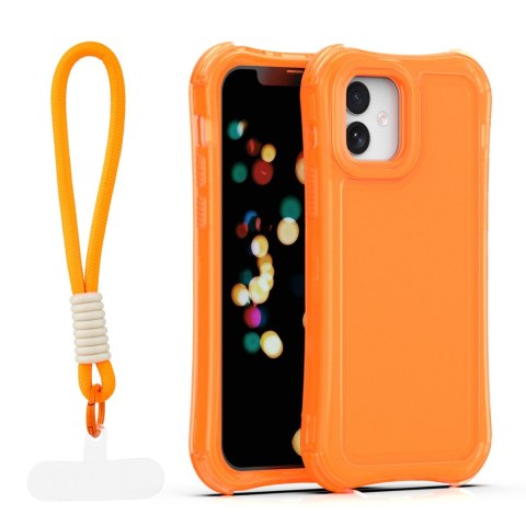 Nakładka SafePop ze smyczą do iPhone 12 / 12 Pro 6,1" pomarańczowa