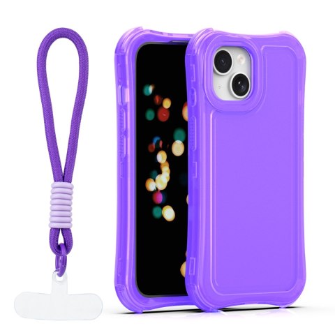 Nakładka SafePop ze smyczą do iPhone 15 6,1" fioletowa