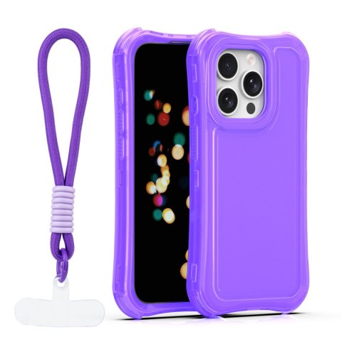 Nakładka SafePop ze smyczą do iPhone 15 Pro 6,1" fioletowa