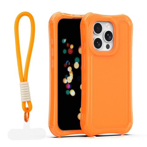 Nakładka SafePop ze smyczą do iPhone 15 Pro 6,1" pomarańczowa