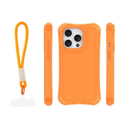 Nakładka SafePop ze smyczą do iPhone 15 Pro 6,1" pomarańczowa