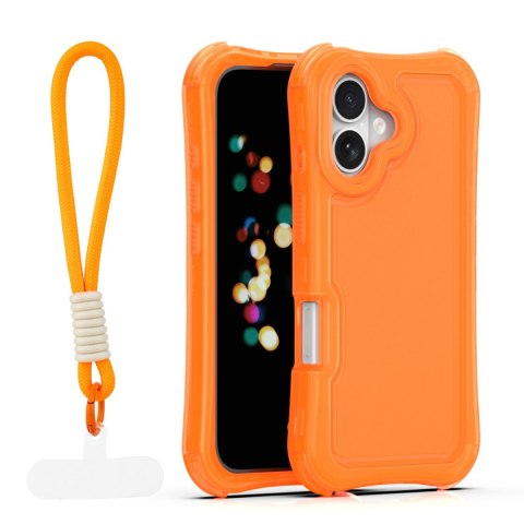Nakładka SafePop ze smyczą do iPhone 16 6,1" pomarańczowa