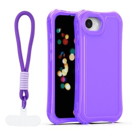 Nakładka SafePop ze smyczą do iPhone 16e / 17e fioletowa
