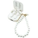 Słuchawki bezprzewodowe douszne GUESS TWS Pearl Strap GUE005327 białe
