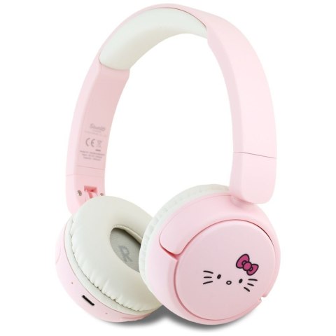 Słuchawki bezprzewodowe nauszne Hello Kitty Face Logo Hel000163 różowe