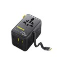 Adapter podróżny Baseus EnerCore CG11 70W 6w1 ze zwijanym kablem USB-C - czarny