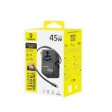 Adapter podróżny Baseus PicoGo AG11 45W 6w1 ze zwijanym kablem USB-C - czarny