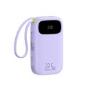 Baseus Qpow3 power bank z wyświetlaczem 22.5W 20000mAh fiolet nebularny