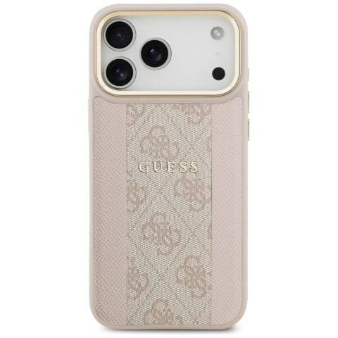 GUESS futerał do IPHONE 17 Pro Max kompatybilny z MagSafe GUHMP17XPG4SEMCP (PU W/ 4G Stripe) różowy