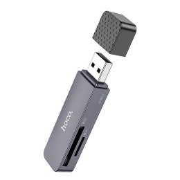 Czytnik kart SD / TF Hoco USB A 2.0 HB45 szary