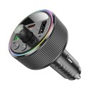 Transmiter samochodowy bluetooth Hoco 2 x USB A + USB C QC3.0 PD 30W E82 czarny