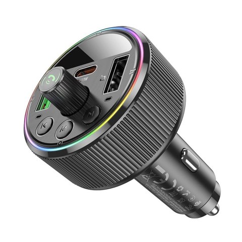 Transmiter samochodowy bluetooth Hoco 2 x USB A + USB C QC3.0 PD 30W E82 czarny