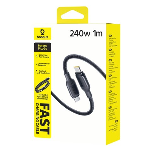 Kabel Baseus PicoGo Fast Charging 240W USB-C do USB-C 1m - czarny